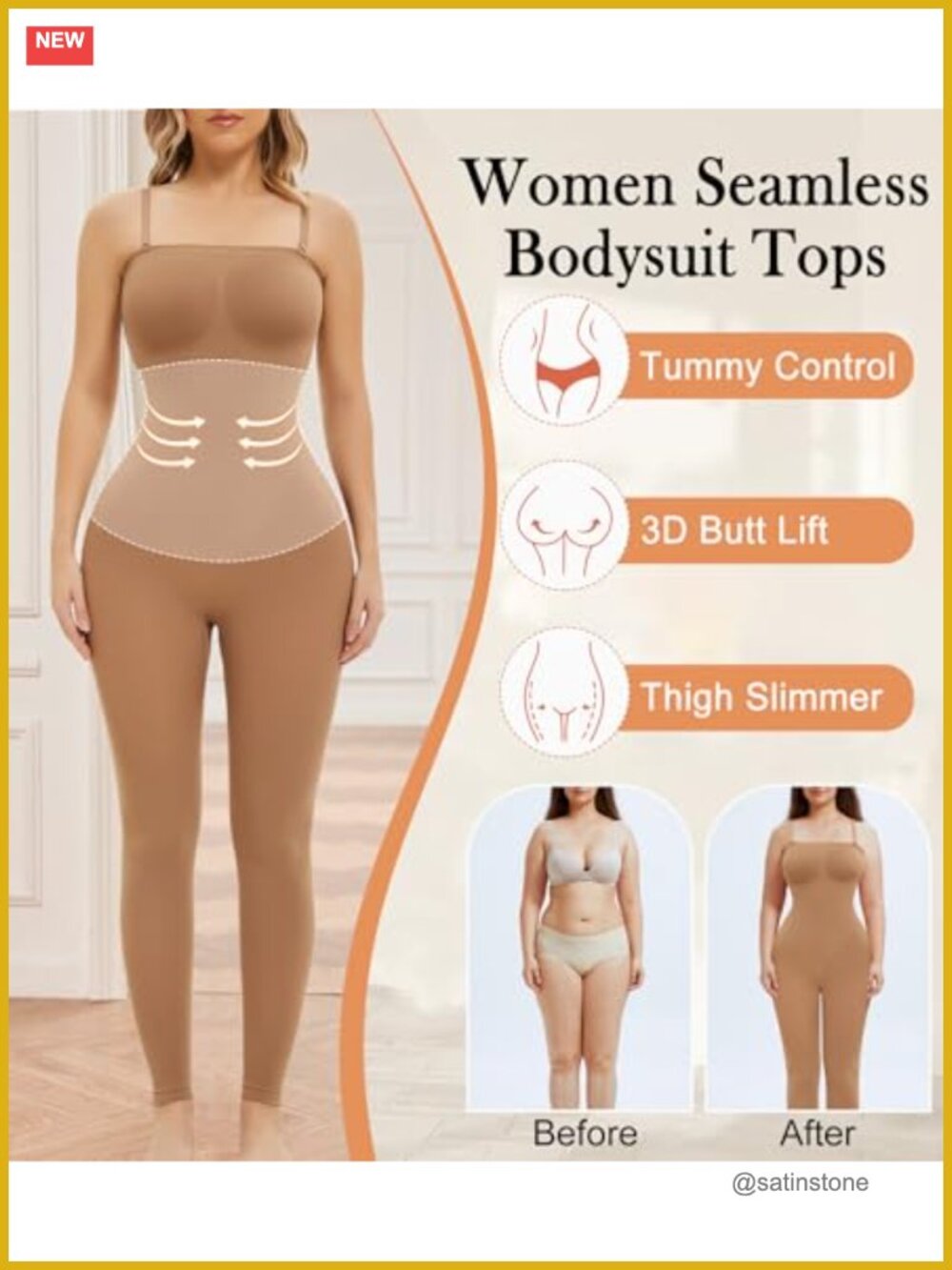Strapless Seamless Full Body Shaper Bodysuit Tummy Control Shapewear - Picture 3 of 7